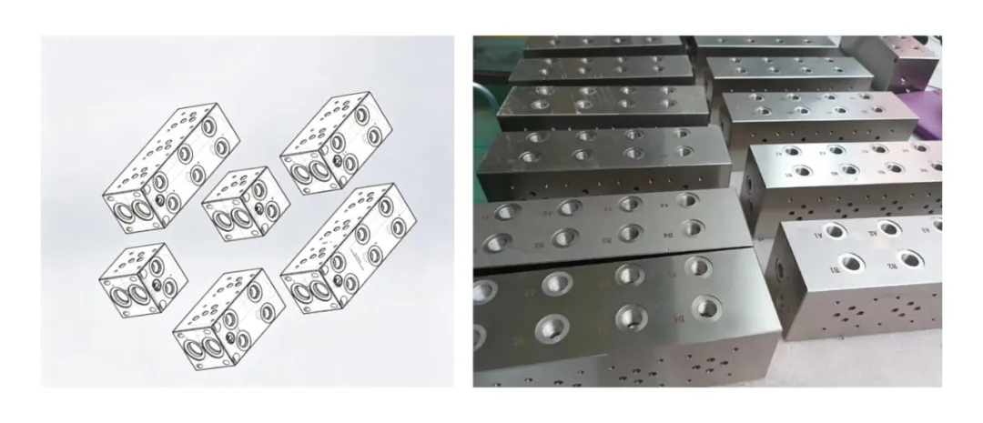 Manifold valve block drawings and components. Image supplied from online material.
