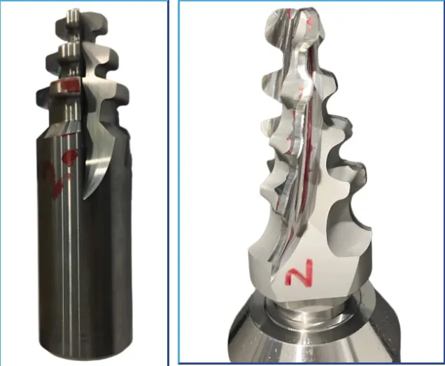 Solid carbide Christmas tree milling cutter (profile end mill) for fir-tree slots