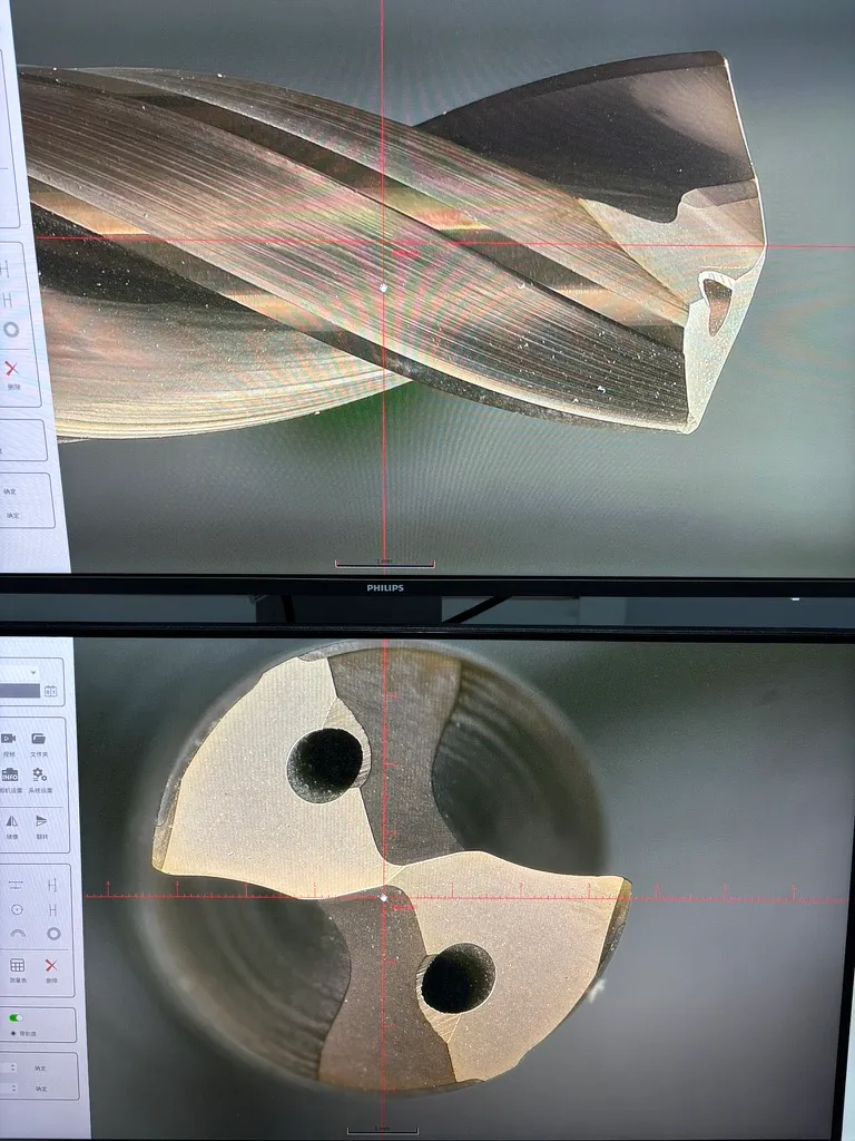 Solid carbide coolant-through drills with double margin design and TiSiN coating