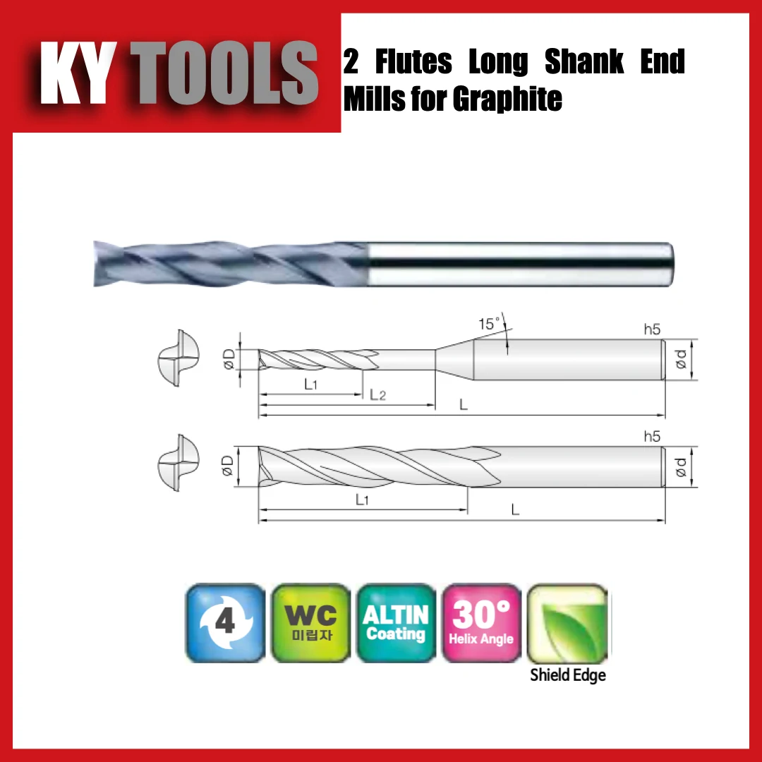 2GEM — 2 flutes · Square end · Long shank